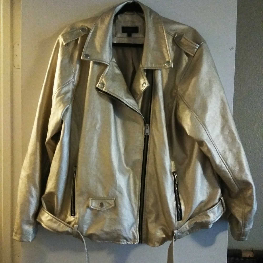 Gold metallic Moto jacket